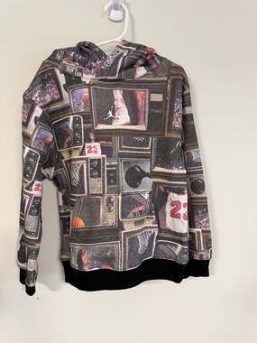 Jordan Boys MJ Brooklyn Fleece All-Over Photo Print Hoodie